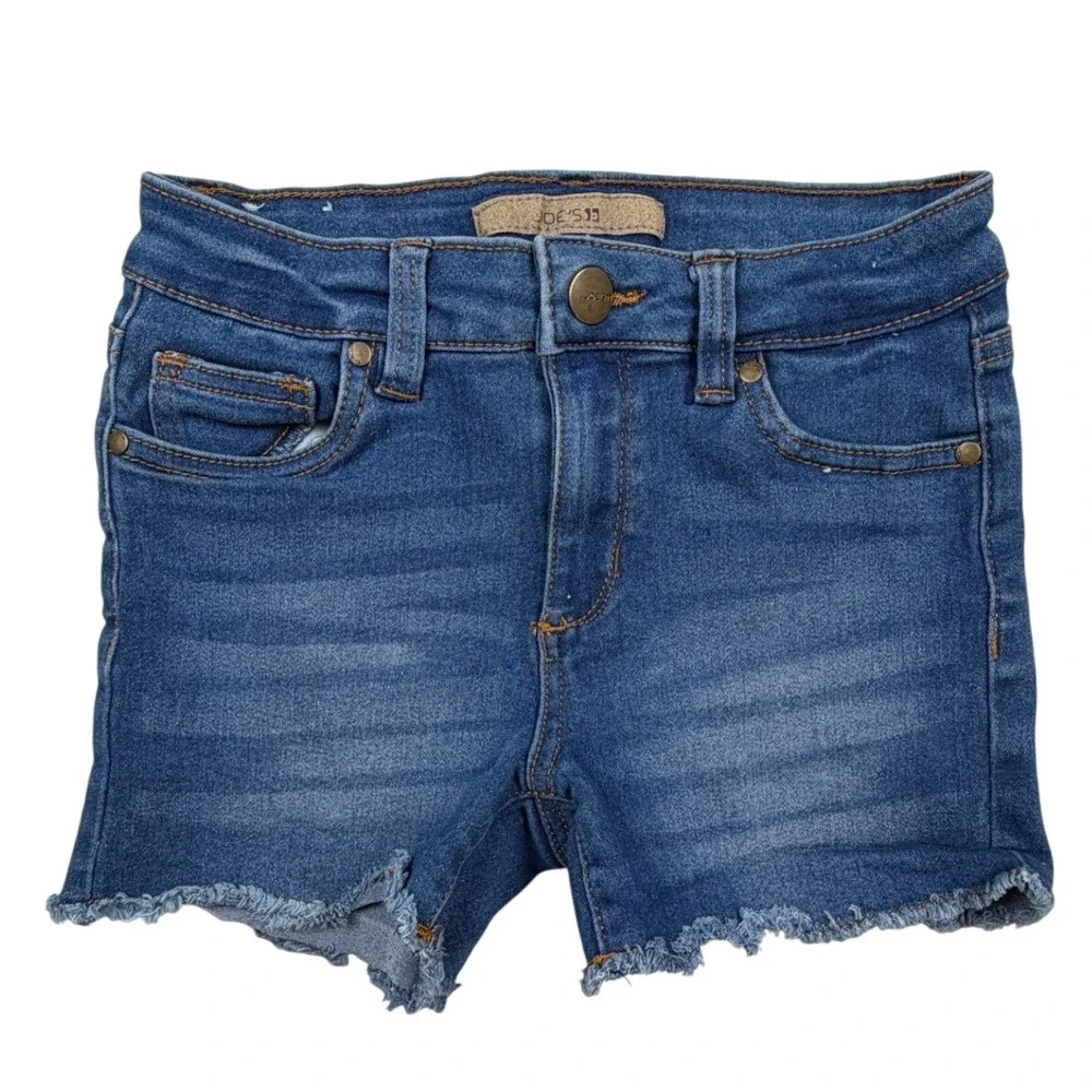 Joes Jeans Girls Blue Denim Cut Off Shorts Size 14 Med Wash Frayed Hem Stretch